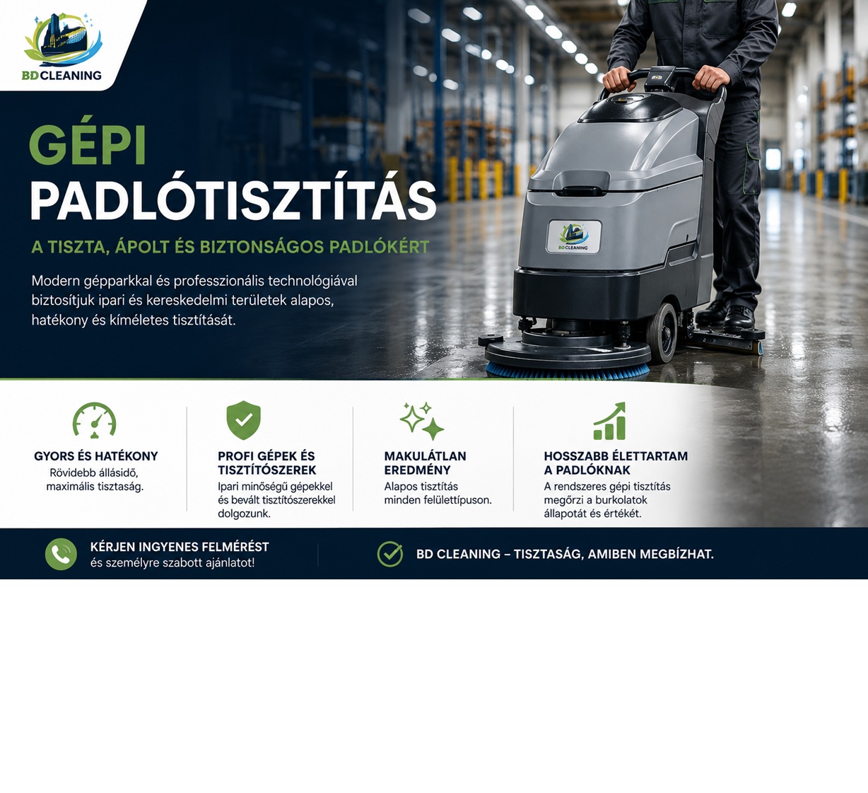 Gépi padlótisztítás – mikor érdemes igénybe venni?
