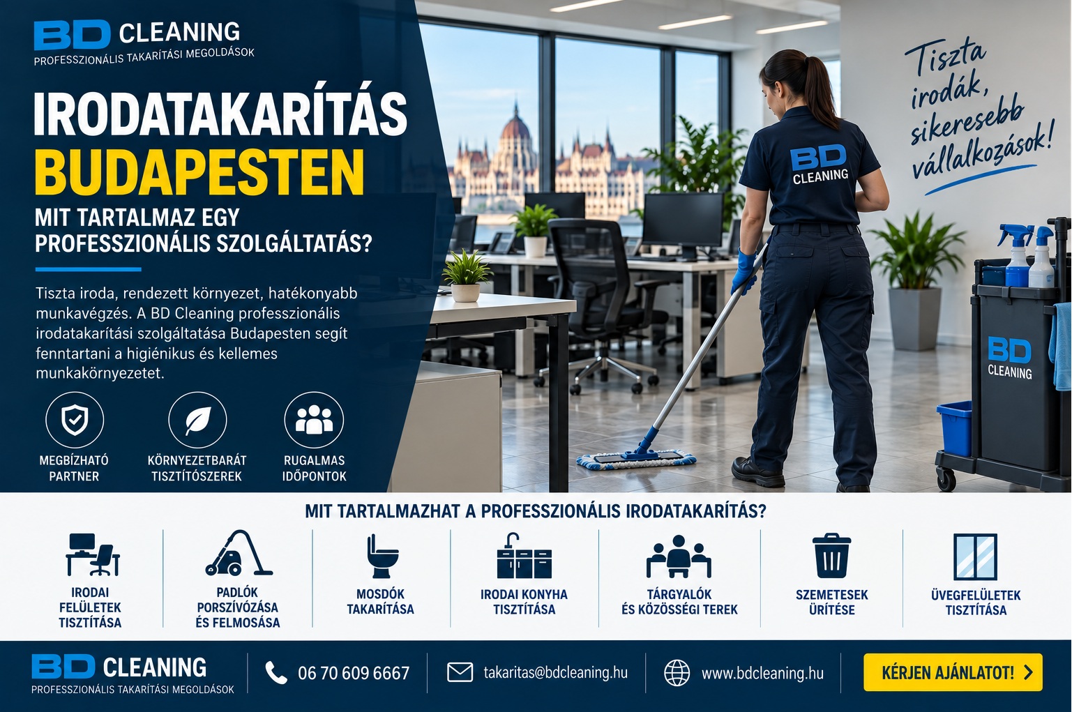 Irodatakarítás Budapesten – mit tartalmaz egy professzionális szolgáltatás?