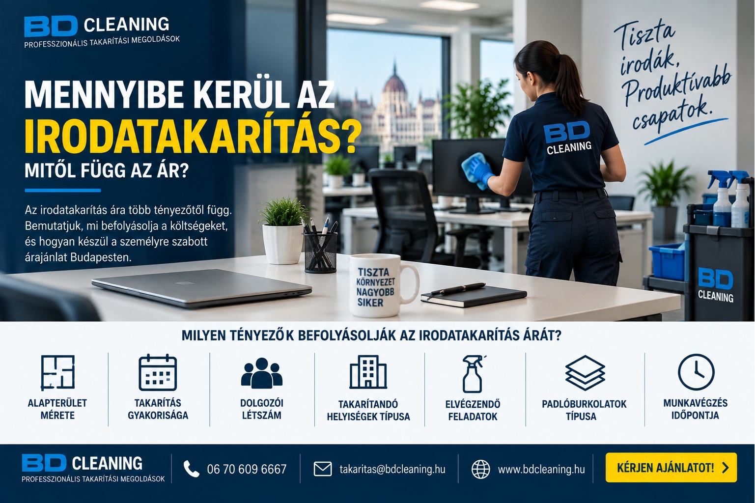 Mennyibe kerül az irodatakarítás? – Mitől függ az ár?